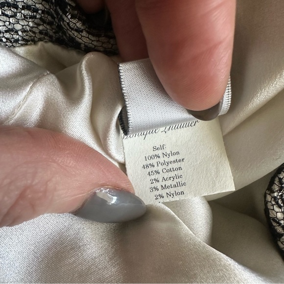 Monique Lhuillier Tweed Sheath Dress With Lace Overlay - Picture 7 of 10